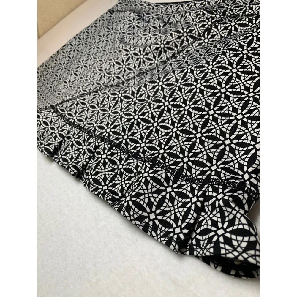 Lola Womens Black White‎ Geometric Athletic Skort Size XXL Tennis Golf Running